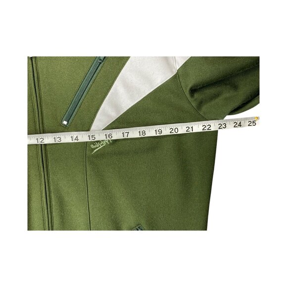 Y2K Quicksilver Jacket Green & White Track Full Zip Hoodless 2000s Size S/P - Picture 8 of 12